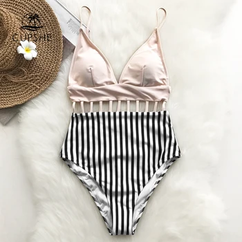 CUPSHE Pink V-neck Strappy One-piece Swimsuit Women Striped Adjustable Cut Out Monokinis 2020 Girl Beach Backless Swimwear
CUPSHE Pink V-neck Strappy One-piece Swimsuit Women Striped Adjustable Cut Out Monokinis 2020 Girl Beach Backless Swimwear