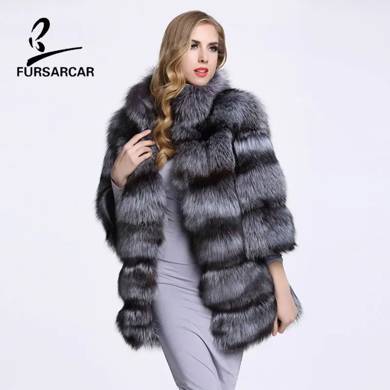 Genuine Fur Coat Silver Fox Fur Women's Coats 2017 Winter Women Real Fur Jacket Warm Long Female Natural Fox Fur Outwear Coat
Genuine Fur Coat Silver Fox Fur Women's Coats 2017 Winter Women Real Fur Jacket Warm Long Female Natural Fox Fur Outwear Coat