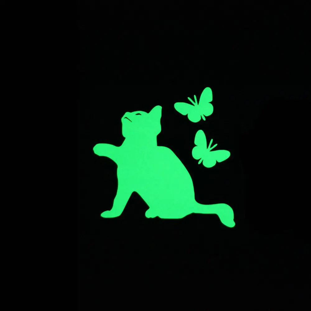 Cartoon Luminous Switch Sticker Glow in the Dark Wall Stickers Home Decor Kids Room Decoration Sticker Decal Cat Fairy Moon Star Sadoun.com