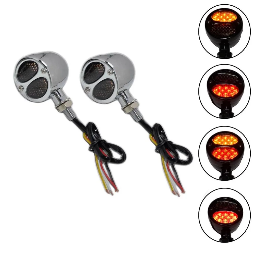 Motorcycle Black Chrome Turn Signal Light Yellow Red Twin Grille Smoked Lens led Running Brake Lamp For harley Bobber Choppers
Motorcycle Black Chrome Turn Signal Light Yellow Red Twin Grille Smoked Lens led Running Brake Lamp For harley Bobber Choppers