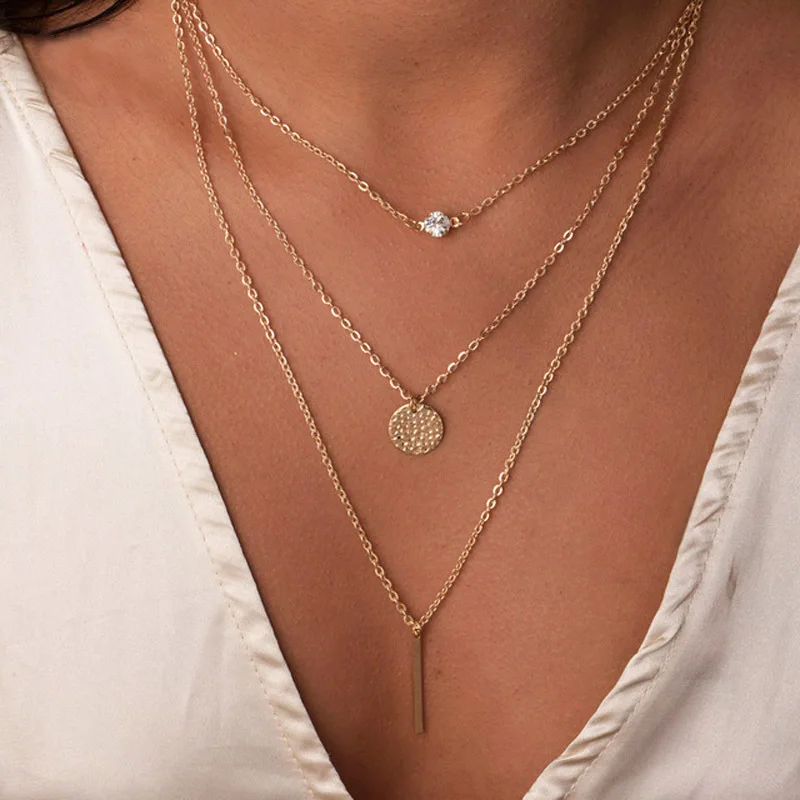 QUMORAIN Heat Fashion accessories jewelry New Bohemia Beach style 3 layers chain link necklace gift for women girl wholesale
QUMORAIN Heat Fashion accessories jewelry New Bohemia Beach style 3 layers chain link necklace gift for women girl wholesale