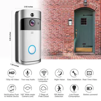 Wireless Smart WiFi Door Bell Camera Video Wifi Doorbell Remote Two-way Talk Dingdong Visual Camera Record Security System Kit
Wireless Smart WiFi Door Bell Camera Video Wifi Doorbell Remote Two-way Talk Dingdong Visual Camera Record Security System Kit