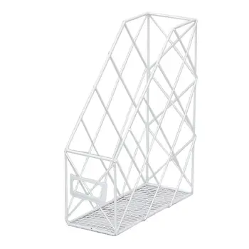 Single Grid Iron Storage Rack Shelf Desktop Book Magazine Storage Organizer Desktop File Management Rack