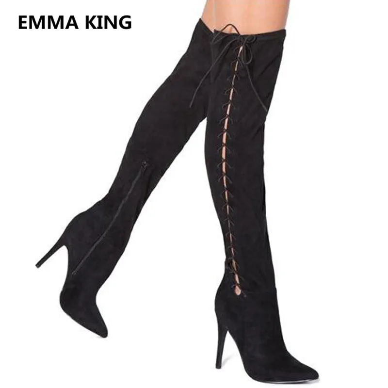 2019 Fashion Suede Women Over The Knee Boots Side Cross-Tied Sexy Thin High Heels Ladies Hollow Shoes Woman Thigh High Long Boot
2019 Fashion Suede Women Over The Knee Boots Side Cross-Tied Sexy Thin High Heels Ladies Hollow Shoes Woman Thigh High Long Boot