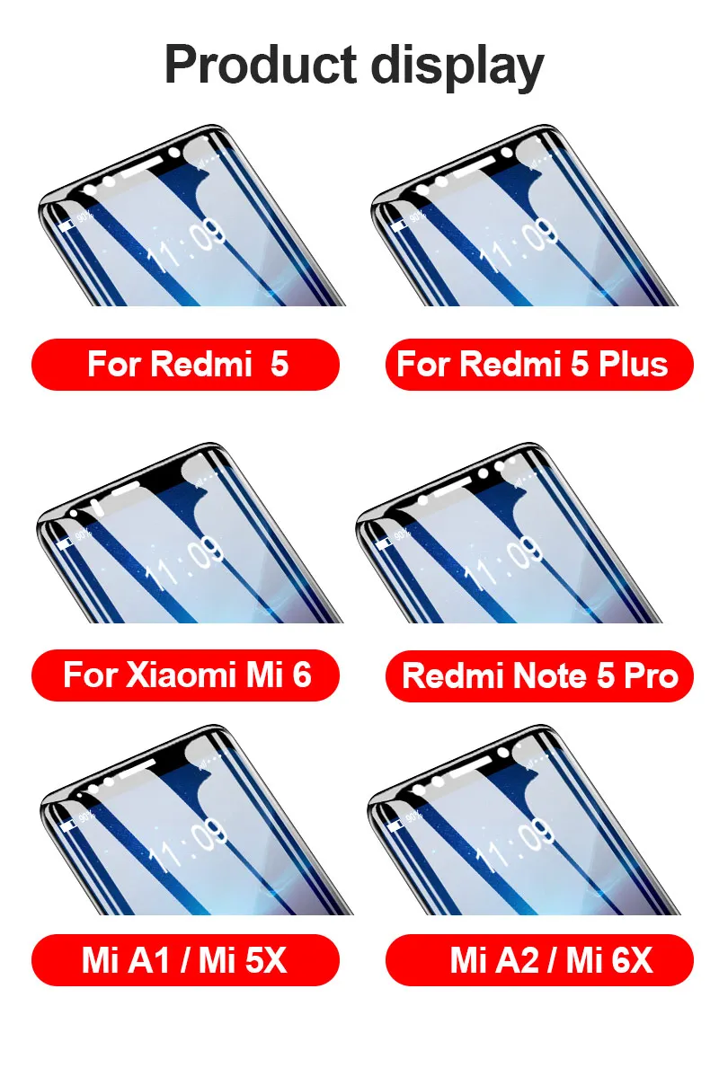 TOMKAS 5D Full Cover For Xiaomi Redmi Note 5 Pro Glass Tempered For Xiaomi Mi 8 SE Redmi 5 Plus Mi A1 5X A2 6X 6 Protective Film (17)
