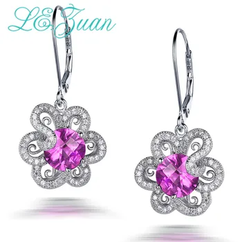 L&zuan 100% 925 Sterling Silver Drop Earrings 4.3ct Pink Stone Flower Luxury Earrings Fine jewelry For Women Christmas Gift
L&zuan 100% 925 Sterling Silver Drop Earrings 4.3ct Pink Stone Flower Luxury Earrings Fine jewelry For Women Christmas Gift