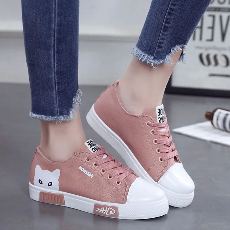 Women Flat Cartoon Canvas Shoes 2019 New Summer White Lace Up Student Board Shoes Ladies Casual Shoes
Women Flat Cartoon Canvas Shoes 2019 New Summer White Lace Up Student Board Shoes Ladies Casual Shoes