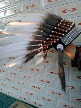 21inch white Feather headdress headpiece costumes feather hat for halloween decor supply event supply
21inch white Feather headdress headpiece costumes feather hat for halloween decor supply event supply