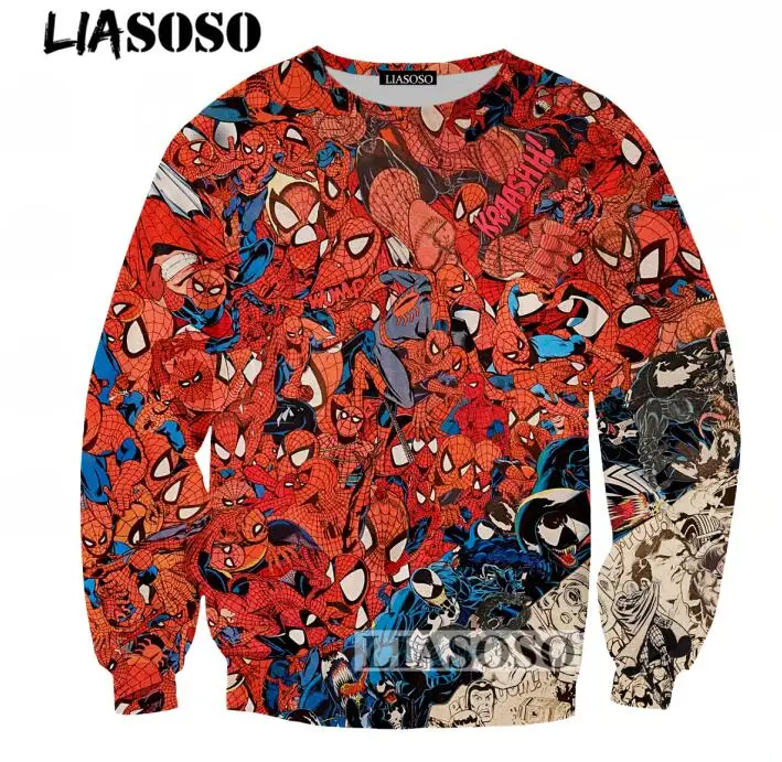 LIASOSO Fashion Spring Autumn Men Women Loose Casual Round Neck Sweatshirt 3D Printing Spiderman Pattern Harajuku Pullovers T188
LIASOSO Fashion Spring Autumn Men Women Loose Casual Round Neck Sweatshirt 3D Printing Spiderman Pattern Harajuku Pullovers T188