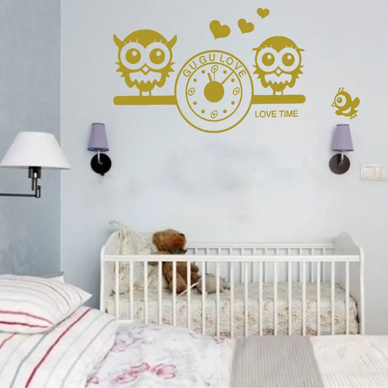 Cute Lovely Owls Bird Wall Decal GUGU LOVE Clock Vinyl Stickers For Children Baby Infant's Bedroom Room Decoration DIY K533
Cute Lovely Owls Bird Wall Decal GUGU LOVE Clock Vinyl Stickers For Children Baby Infant's Bedroom Room Decoration DIY K533