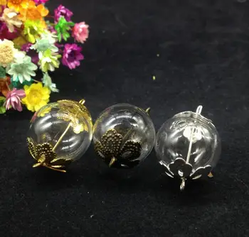 50pcs 20mm double hole ball glass globe with flower cap eye pin set glass vial pendant accessories glass bottle jars necklace
50pcs 20mm double hole ball glass globe with flower cap eye pin set glass vial pendant accessories glass bottle jars necklace