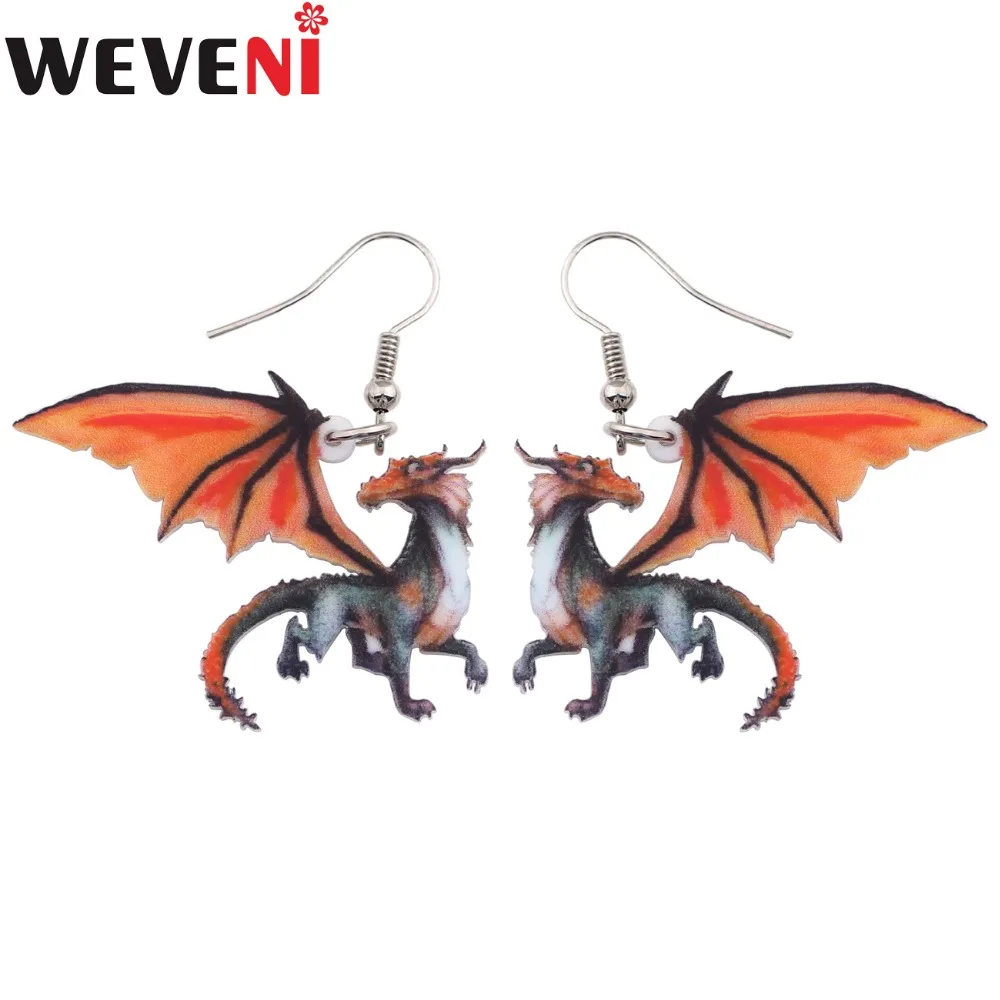 WEVENI Fab Drop Dangle Long Dragon Earrings For Women New Fashion Girl Accessories Acrylic Double Sides Printing Animal Jewelry
WEVENI Fab Drop Dangle Long Dragon Earrings For Women New Fashion Girl Accessories Acrylic Double Sides Printing Animal Jewelry