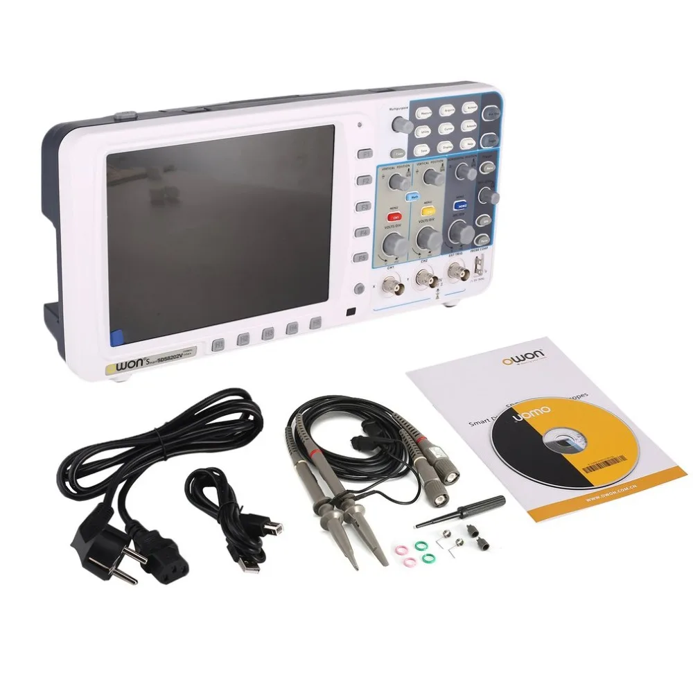 OWON SDS8202V Double channel Deep Memory LCD Display Digital Storage Oscilloscope Scopemeter Scope Meter 200MHz 2GSa/s
OWON SDS8202V Double channel Deep Memory LCD Display Digital Storage Oscilloscope Scopemeter Scope Meter 200MHz 2GSa/s