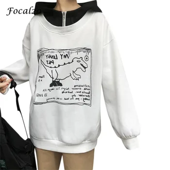 Focal20 Streetwear Dinosaur Print Fleece Women Sweatshirt Hoodies Long Sleeve Patchwork Sweatshirt Oversize Tracksuit
Focal20 Streetwear Dinosaur Print Fleece Women Sweatshirt Hoodies Long Sleeve Patchwork Sweatshirt Oversize Tracksuit