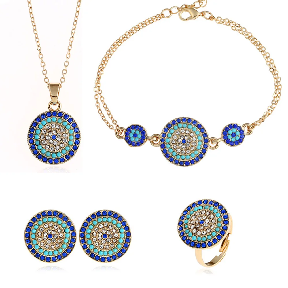 2018 Summer Statement Turkey Blue Eyes Jewelry Set Necklace Earrings Stud Ring Bracelet Bohemian Vintage Jewelry Sets For Women
2018 Summer Statement Turkey Blue Eyes Jewelry Set Necklace Earrings Stud Ring Bracelet Bohemian Vintage Jewelry Sets For Women