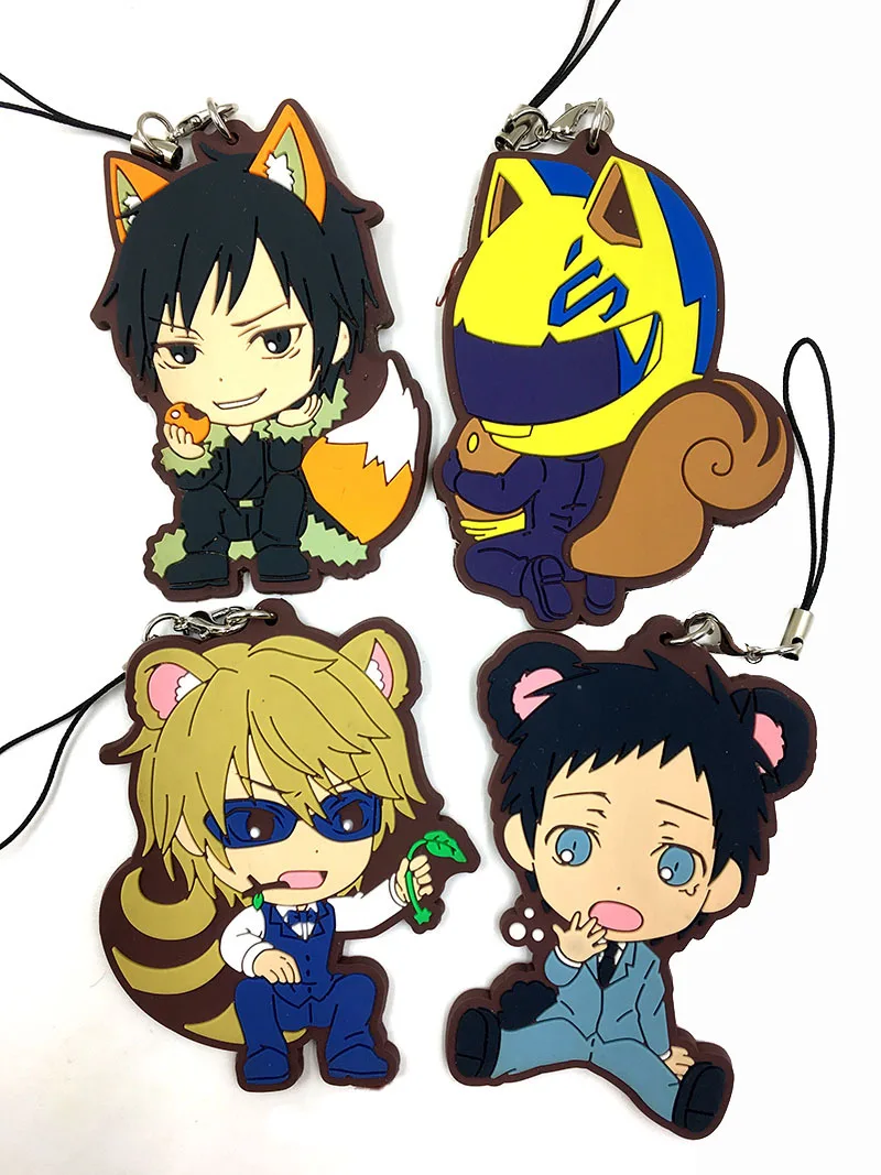 4PCS/LOT Japanese anime figure Durarara!! rubber Silicone mobile phone charms/keychain | Украшения и аксессуары
