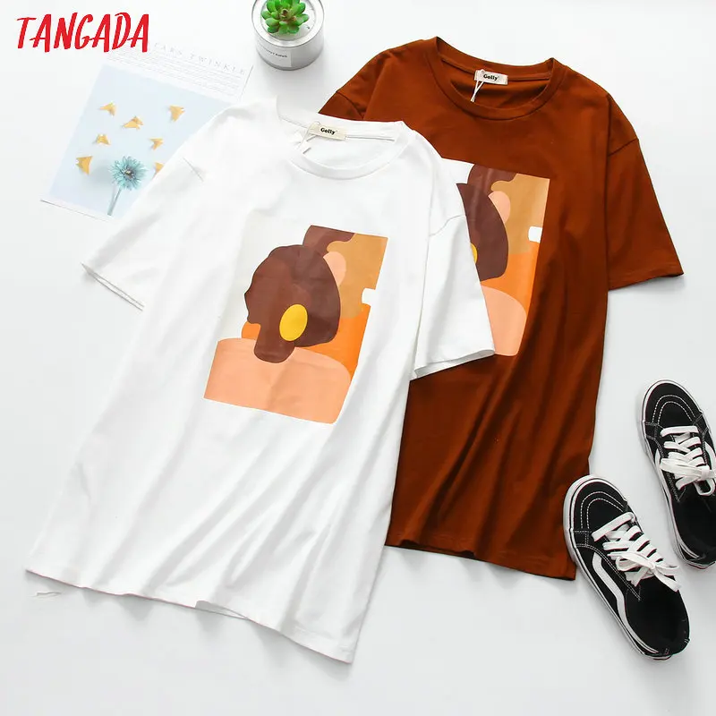 Tangada stylish print white T shirt short sleeve o neck basic tees ladies casual loose tops camisetas XLJ02
Tangada stylish print white T shirt short sleeve o neck basic tees ladies casual loose tops camisetas XLJ02
