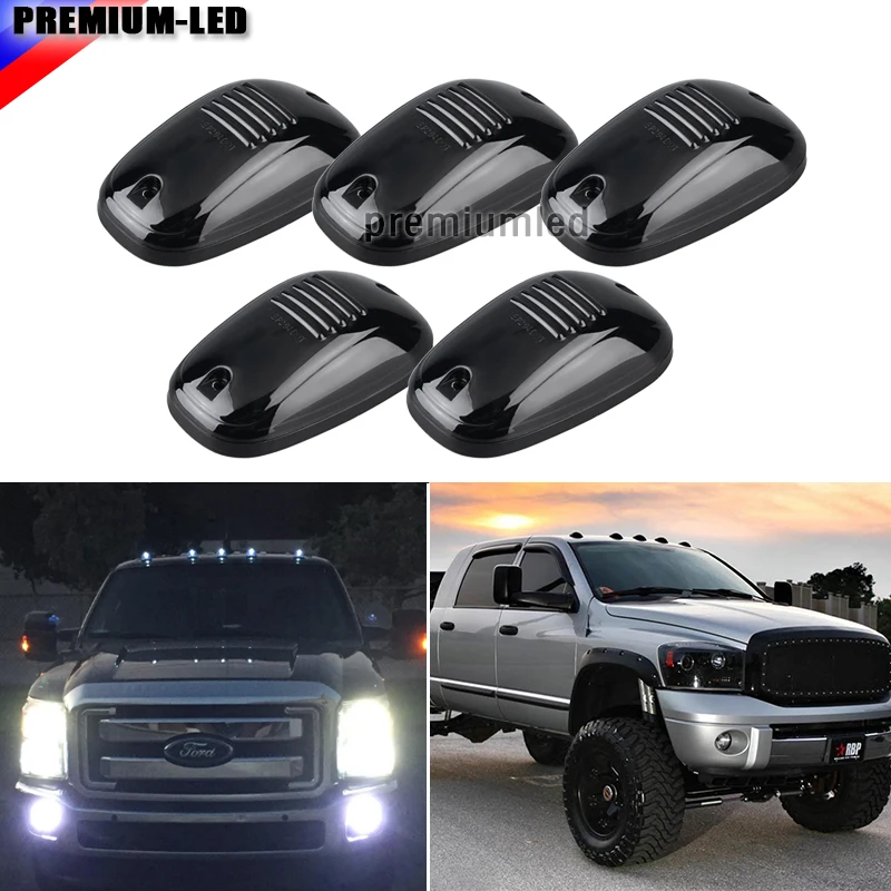 5pcs Smoked Lens 6000K Xenon White LED Cab Roof Top Marker Running Lights For Truck SUV 4x4 (For Chevy Ford Dodge GMC, etc)
5pcs Smoked Lens 6000K Xenon White LED Cab Roof Top Marker Running Lights For Truck SUV 4x4 (For Chevy Ford Dodge GMC, etc)