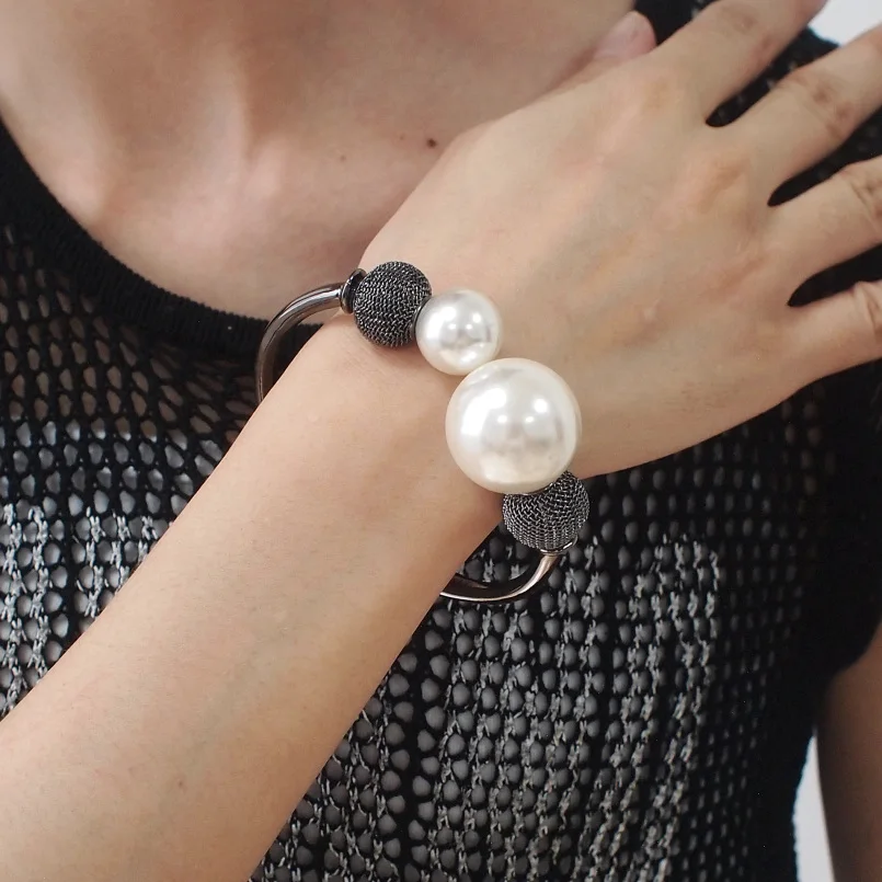 Фото UKMOC модные браслеты из сплава с искусственным жемчугом - купить