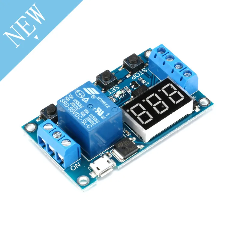 1 pcs 1 Channel 5V Relay Module Time Delay Relay Module Trigger OFF/ON Switch Timing Cycle 999 minutes
1 pcs 1 Channel 5V Relay Module Time Delay Relay Module Trigger OFF/ON Switch Timing Cycle 999 minutes