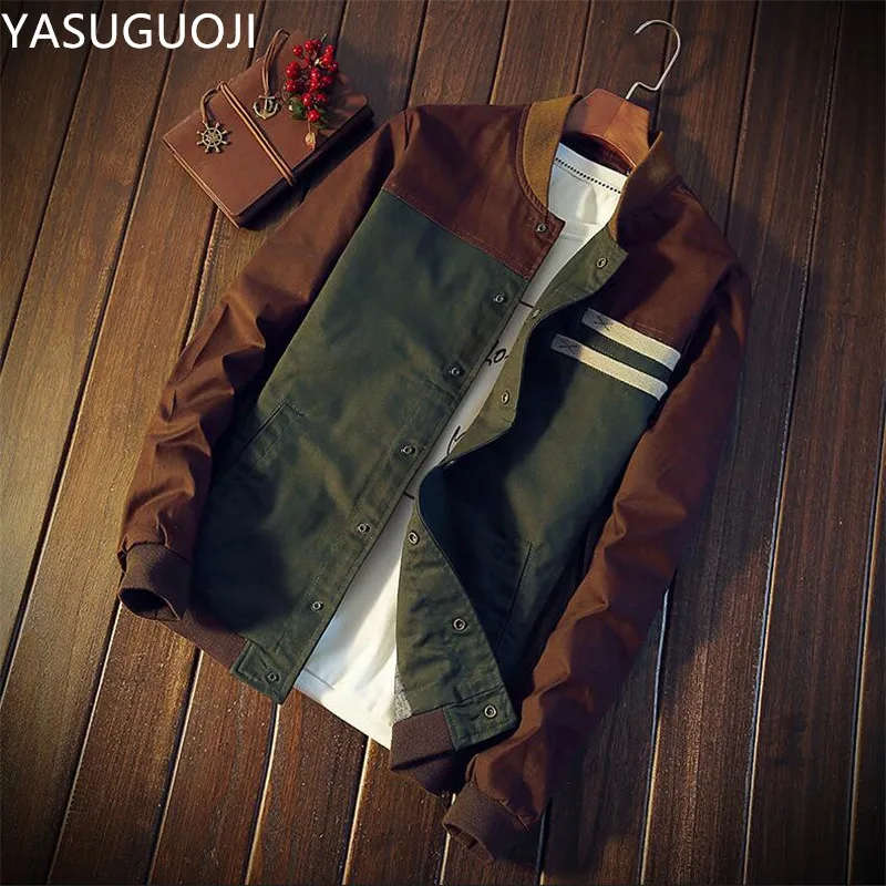 YASUGUOJI new 2018 autumn winter single breasted casua jacket men military army green patchwork male bomber jacket m-5xl JK47
YASUGUOJI new 2018 autumn winter single breasted casua jacket men military army green patchwork male bomber jacket m-5xl JK47