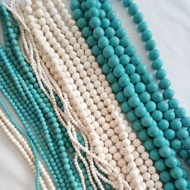 Wholesale Turquoises 3MM 4MM 6MM 8MM 10MM 12MM Natural White Howlite Stone Beads For Bracelet Necklace DIY Jewelry Loose Beads
Wholesale Turquoises 3MM 4MM 6MM 8MM 10MM 12MM Natural White Howlite Stone Beads For Bracelet Necklace DIY Jewelry Loose Beads