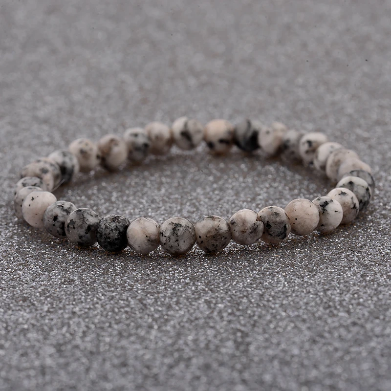 Natural Multicolor Stone Beads Elastic Charm Bracelet