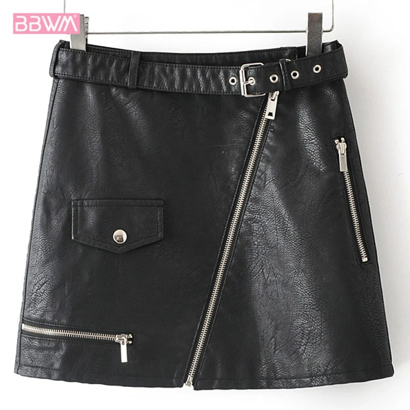 Retro Zipper Black Belt Pu Leather Korean Pocket Women's Skirt 2019 Autumn New High Waist Slim Sexy Female Skirt High Street
Retro Zipper Black Belt Pu Leather Korean Pocket Women's Skirt 2019 Autumn New High Waist Slim Sexy Female Skirt High Street