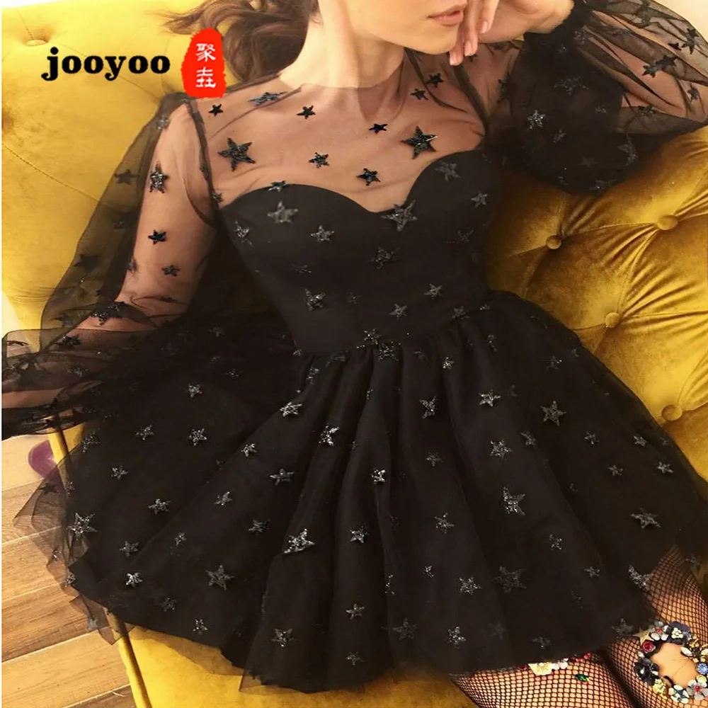 Summer Star Pattern Long Sleeve Women Dress Sexy Perspective Lantern Sleeve High Waist Chiffon Nightclub Party Dress Streetwear
Summer Star Pattern Long Sleeve Women Dress Sexy Perspective Lantern Sleeve High Waist Chiffon Nightclub Party Dress Streetwear