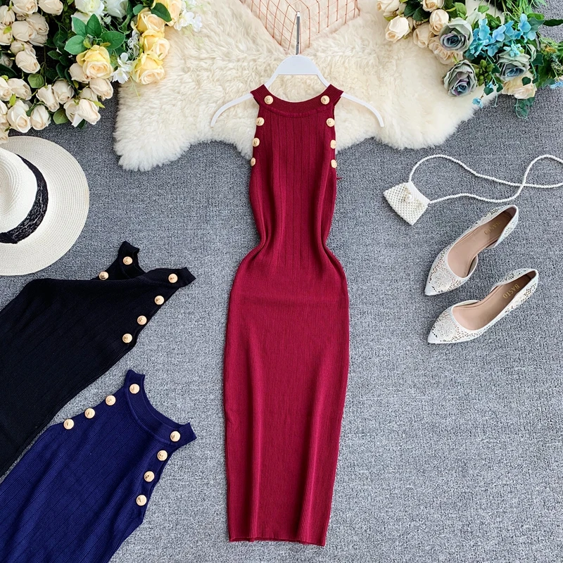 Amolapha Women Soild Button O Neck Sheath Stretchy Knit Dress Vestidoes Woman Knit Slim Dresses
Amolapha Women Soild Button O Neck Sheath Stretchy Knit Dress Vestidoes Woman Knit Slim Dresses