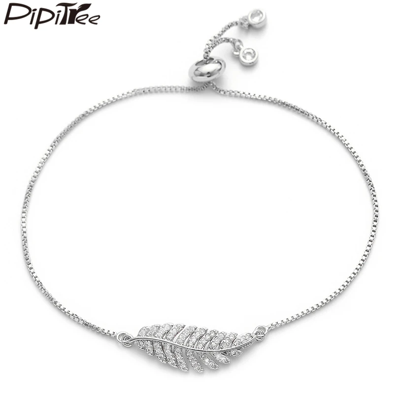 Pipitree Shiny Full Micro Paved Clear Cubic Zirconia Leaves Bracelet Charm Jewelry Adjustable Chain Wedding Bracelets for Women
Pipitree Shiny Full Micro Paved Clear Cubic Zirconia Leaves Bracelet Charm Jewelry Adjustable Chain Wedding Bracelets for Women