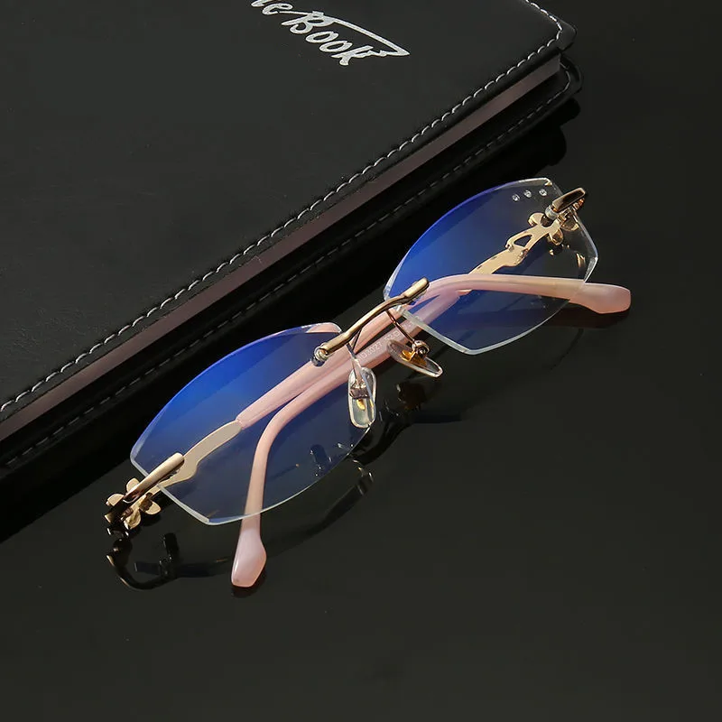 Anti Blue Light Elegant lady Diamond Cut Rimless Reading Glasse Women Ultra Light Business Presbyopia Frameless Frame
Anti Blue Light Elegant lady Diamond Cut Rimless Reading Glasse Women Ultra Light Business Presbyopia Frameless Frame