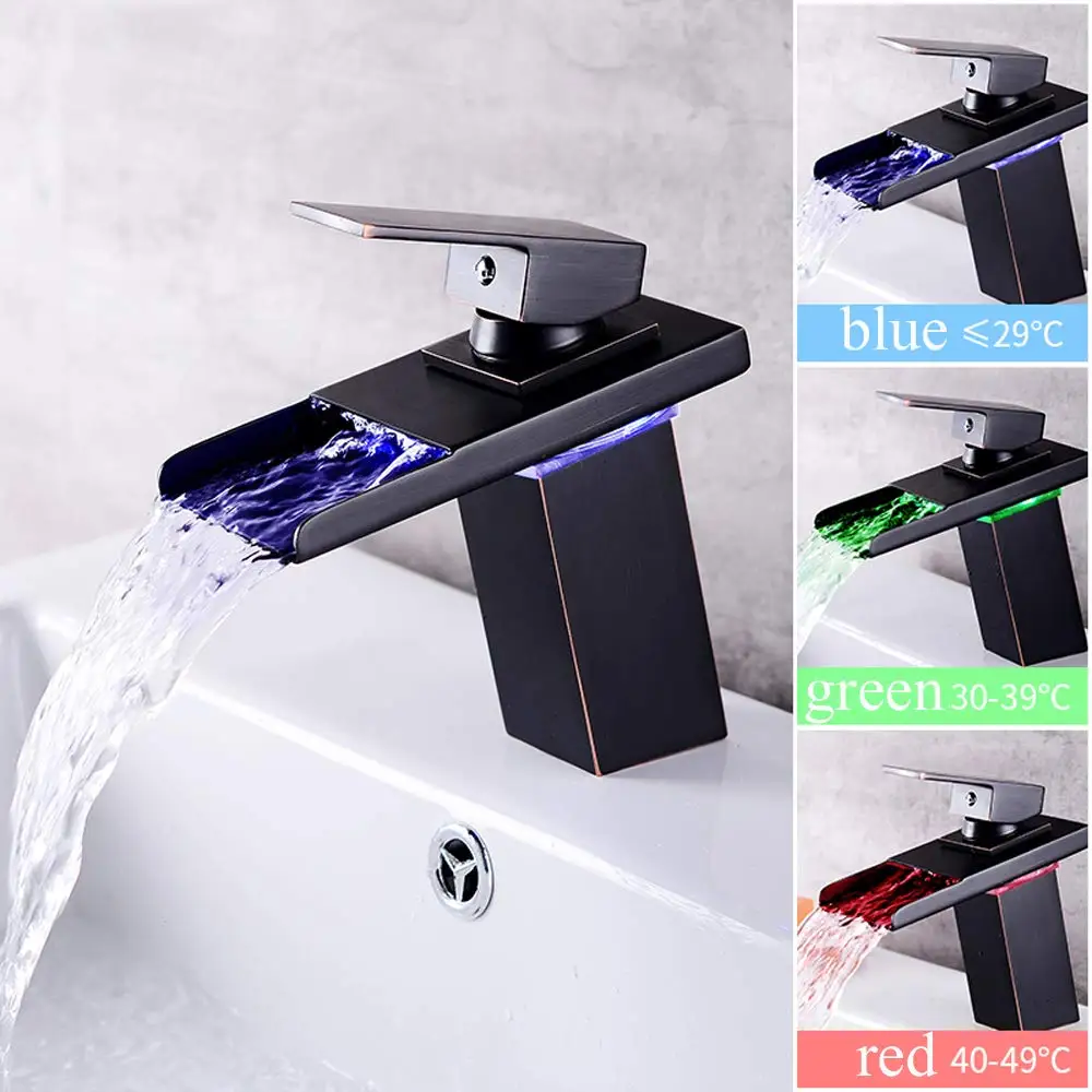 LED Waterfall Bathroom Faucet Single Handle Basin Faucet Hot and Cold Mixer Tap Temperature Sensor Hydroelectric Power Torneira
LED Waterfall Bathroom Faucet Single Handle Basin Faucet Hot and Cold Mixer Tap Temperature Sensor Hydroelectric Power Torneira