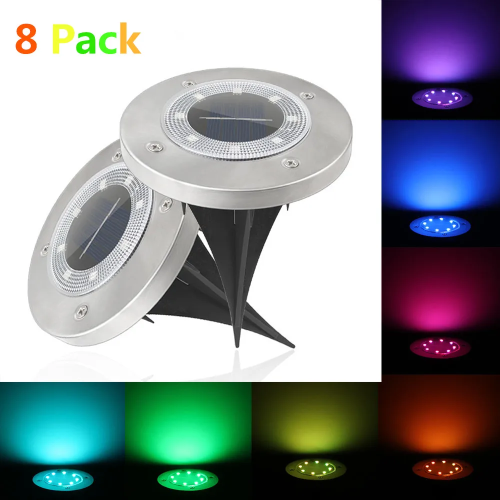 Solar Light Outdoor 7 Colors Changeable Solar Ground Light Waterproof Buried Garden Light for Lawn Yard Path Way Decking 8pcs
Solar Light Outdoor 7 Colors Changeable Solar Ground Light Waterproof Buried Garden Light for Lawn Yard Path Way Decking 8pcs