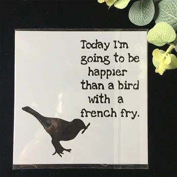 New 15cm 5.9" Bird Words DIY Layering Stencils Wall Painting Scrapbook Coloring Embossing Album Decorative Paper Card Template
New 15cm 5.9" Bird Words DIY Layering Stencils Wall Painting Scrapbook Coloring Embossing Album Decorative Paper Card Template