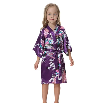 Children Robes Summer Baby Girls Kimono Bath Gown Floral&Peacock Nightgown Rayon Satin Sleepwear Half Sleeve Kids Night Dress
Children Robes Summer Baby Girls Kimono Bath Gown Floral&Peacock Nightgown Rayon Satin Sleepwear Half Sleeve Kids Night Dress