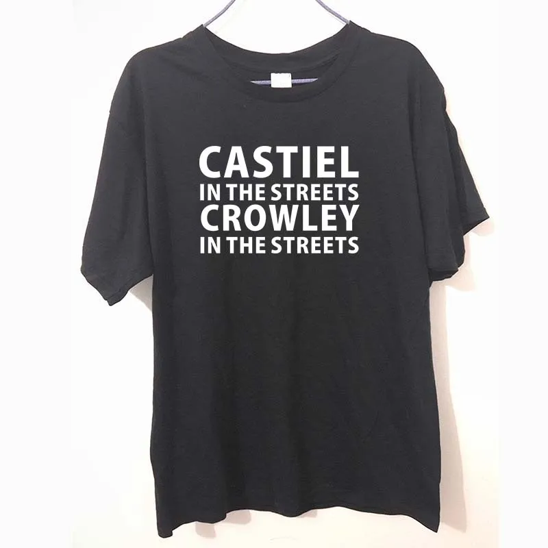 SUPERNATURAL CASTIEL In The Streets CROWLEY In The Sheets Unisex T-shirts Fashion Tees Cotton T Shirts Man's Clothes
SUPERNATURAL CASTIEL In The Streets CROWLEY In The Sheets Unisex T-shirts Fashion Tees Cotton T Shirts Man's Clothes