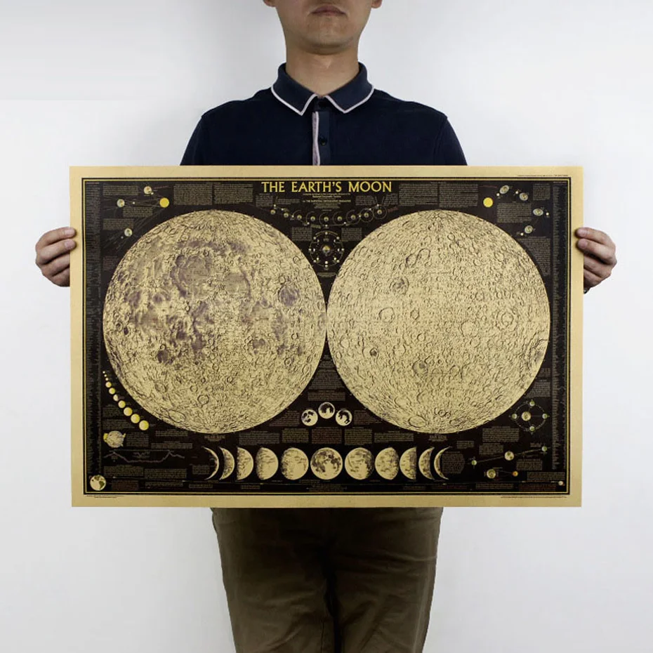72*48cm Vintage Poster World Map The Earth's Moon Wall Sticker For Living Room Plane Wallpaper Art Murals Retro Paper Home Decor
72*48cm Vintage Poster World Map The Earth's Moon Wall Sticker For Living Room Plane Wallpaper Art Murals Retro Paper Home Decor