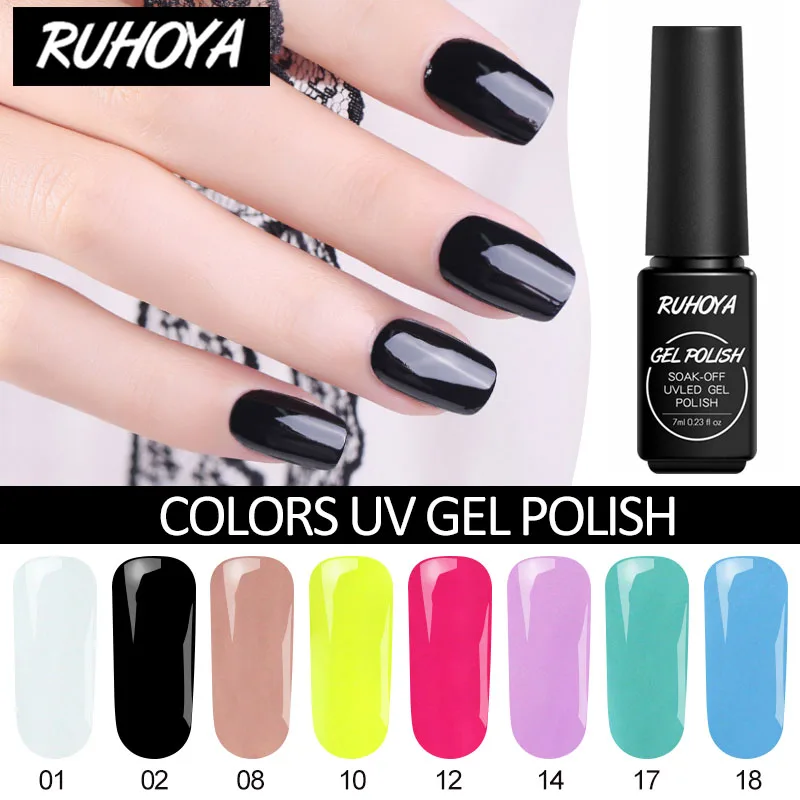 Ruhoya био-Гели Soak Off опционально гель лак для использования со светодиодной и