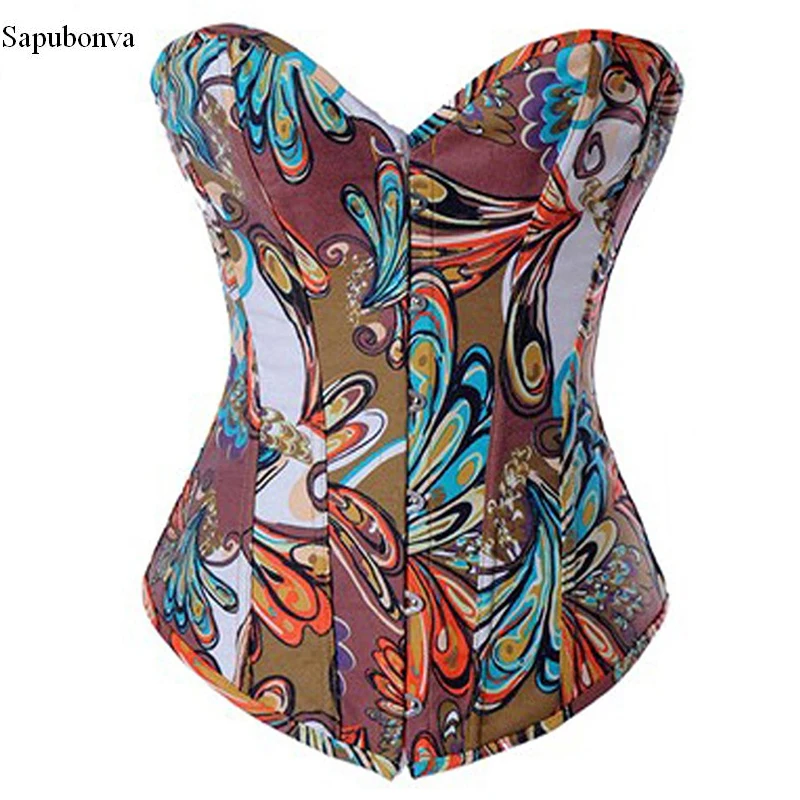 Sapubonva Corsets Bustiers Tops Floral Print Women Waist Trainer Corset Steampunk Clothing Brocade Overbust Corset Pattern
Sapubonva Corsets Bustiers Tops Floral Print Women Waist Trainer Corset Steampunk Clothing Brocade Overbust Corset Pattern