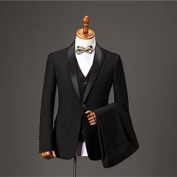 High Quality Black Men Suits 2018 New Cheap Groomsmen Tuxedos Groom Wedding Prom Mens Suits (Jacket+Pants+Vest)
High Quality Black Men Suits 2018 New Cheap Groomsmen Tuxedos Groom Wedding Prom Mens Suits (Jacket+Pants+Vest)