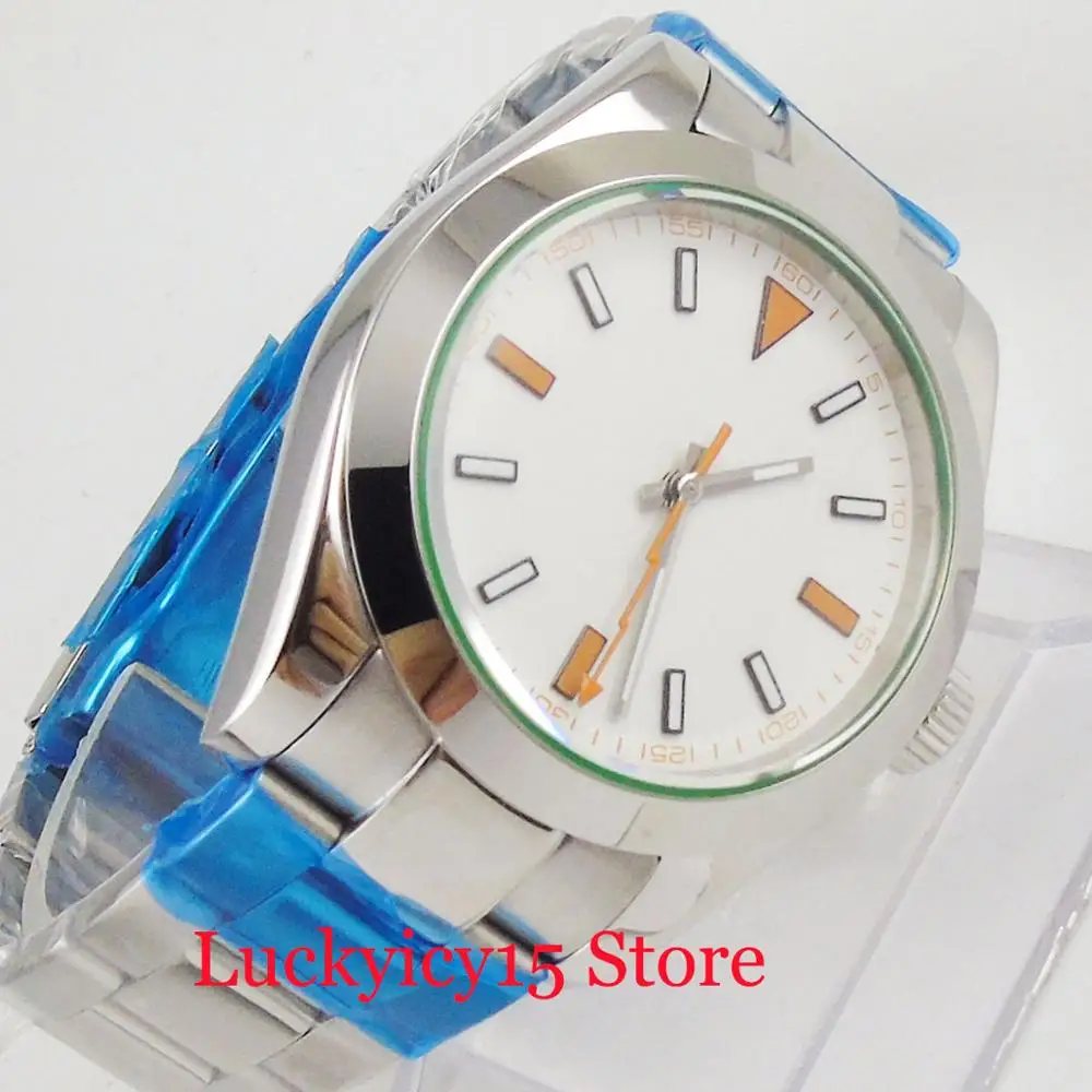 Polished Business Style Sterile White Dial Round Stainless Steel Self Winding 40mm Men's Watch Flash Hand Auto Moveme
Polished Business Style Sterile White Dial Round Stainless Steel Self Winding 40mm Men's Watch Flash Hand Auto Moveme