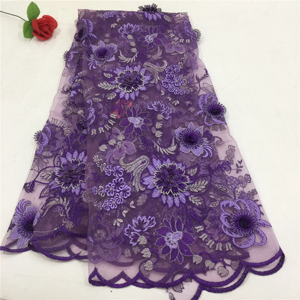 Nigerian Wedding Fabric High Quality 3d Applique Purple French Embroidery Tulle Net Lace X563-5
Nigerian Wedding Fabric High Quality 3d Applique Purple French Embroidery Tulle Net Lace X563-5