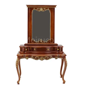 Doll furniture miniature 1/6 scale luxury Hand carved wood Dressing table and mirror
Doll furniture miniature 1/6 scale luxury Hand carved wood Dressing table and mirror