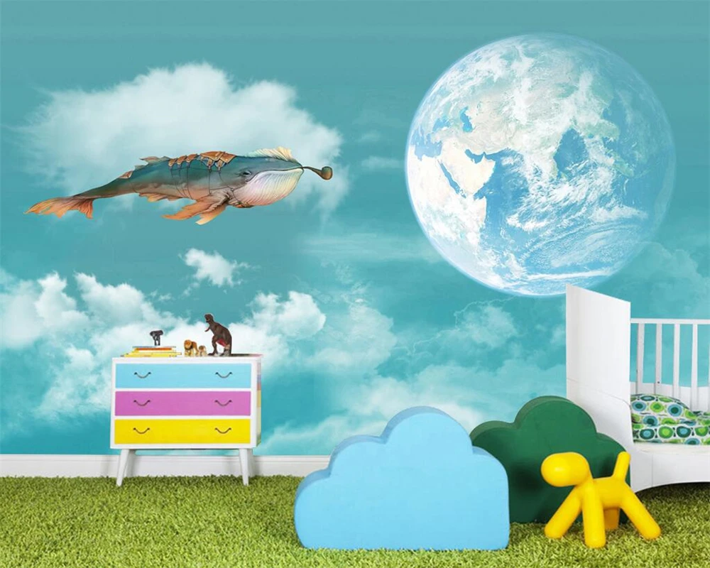Beibehang Custom wallpaper Dream Whale Flying Earth Decoration TV Background wall Living room Bedroom Children Room 3d wallpaper
Beibehang Custom wallpaper Dream Whale Flying Earth Decoration TV Background wall Living room Bedroom Children Room 3d wallpaper