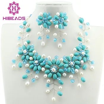 Pretty Handmade Flower Assorted Stone Necklace Earrings Set Romantic Wedding Jewelry Set TN068
Pretty Handmade Flower Assorted Stone Necklace Earrings Set Romantic Wedding Jewelry Set TN068