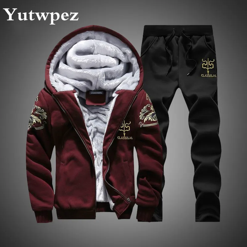 Winter Inner Fleece Hoodies Men Casual Hooded Warm Sweatshirts Male Thicken Tracksuit 2PC Jacket+Pant Men Moleton Masculino 2019
Winter Inner Fleece Hoodies Men Casual Hooded Warm Sweatshirts Male Thicken Tracksuit 2PC Jacket+Pant Men Moleton Masculino 2019