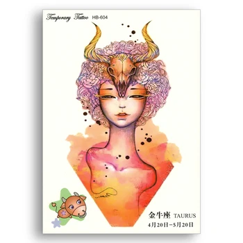 Glitter Fake tattoo Stickers Water Transfer Waterproof Temporary 12 Constellation Taurus Women Men Flower Arm Sexy Cool Body Art
Glitter Fake tattoo Stickers Water Transfer Waterproof Temporary 12 Constellation Taurus Women Men Flower Arm Sexy Cool Body Art