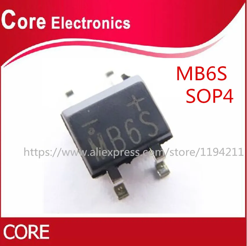 3000 шт. 600 в 0.5A СОП-4 SMD выпрямительный диод bridge mb6s | Электронные компоненты и