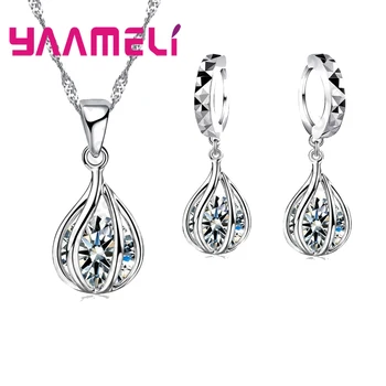 Bright Austrian Crystal Cubic Zirconia Solid 925 Sterling Silver Earrings Pendant Necklace Jewelry Sets For Women Ladies 
Bright Austrian Crystal Cubic Zirconia Solid 925 Sterling Silver Earrings Pendant Necklace Jewelry Sets For Women Ladies